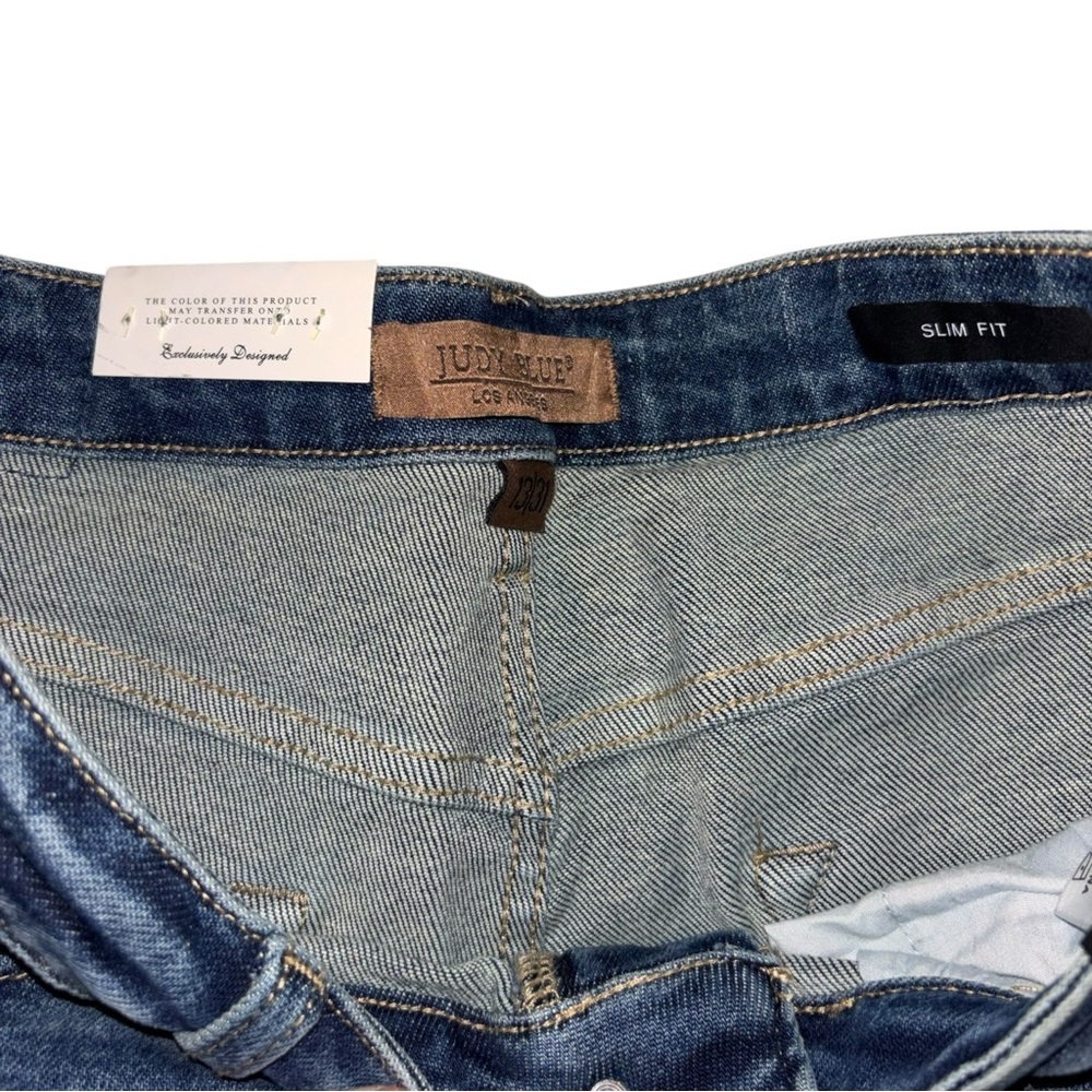 Judy Blue High Waist Slim Fit Jeans Buffalo Plaid PocketStretch Denim Size 13/31 - Picture 5 of 8